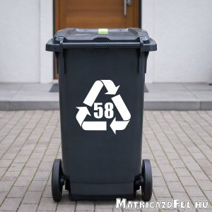 Szelektív kuka matrica házszámmal